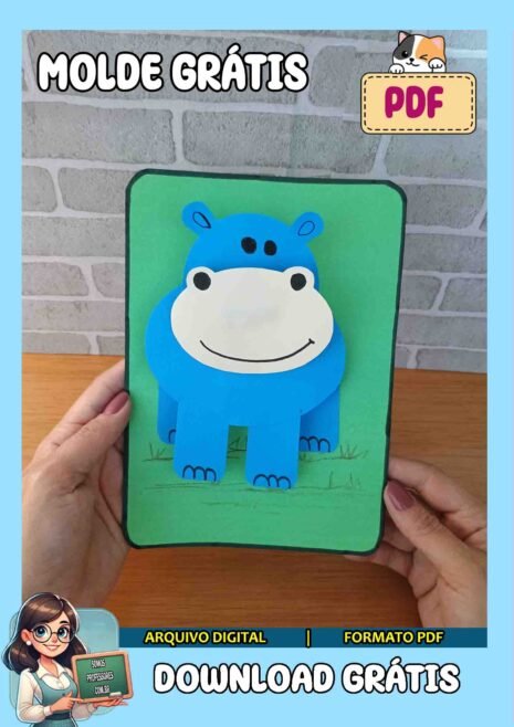 Molde de Hipopótamo -grátis